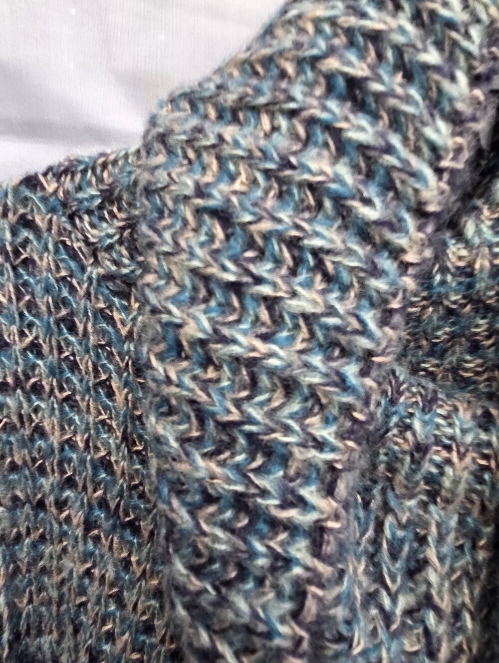 Do everything in love Teal Mix Chunky Knit Poncho - Picture 2 of 5